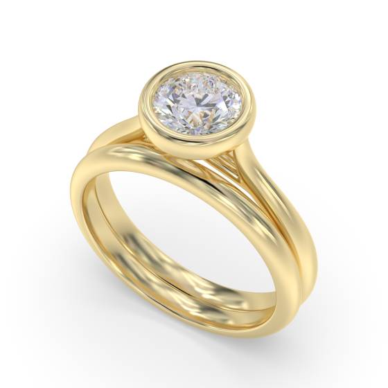 Round Diamond Bezel Set Solitaire Ring