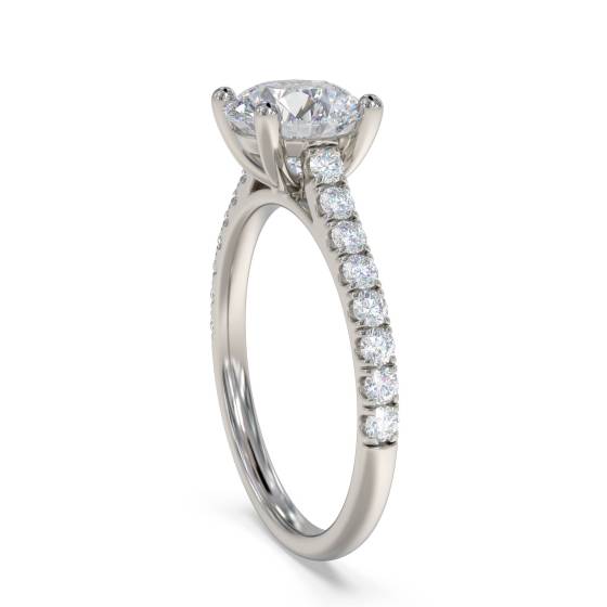 Round Diamond Shoulder Set Ring