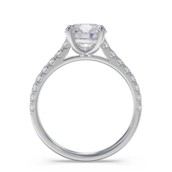 Round Diamond Shoulder Set Ring