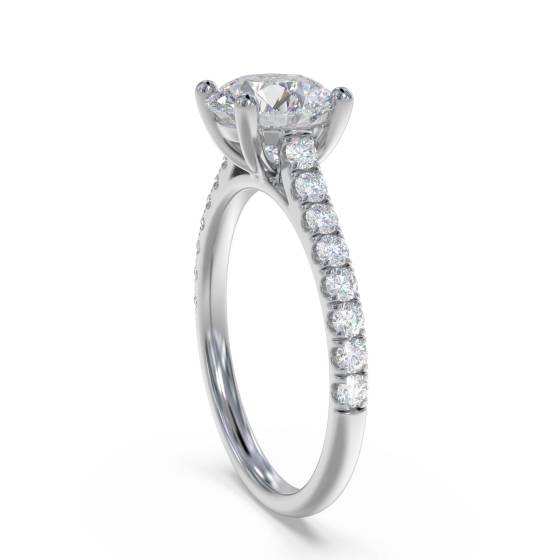 Round Diamond Shoulder Set Ring