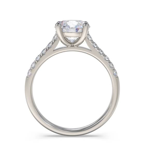 Round Diamond Shoulder Set Ring