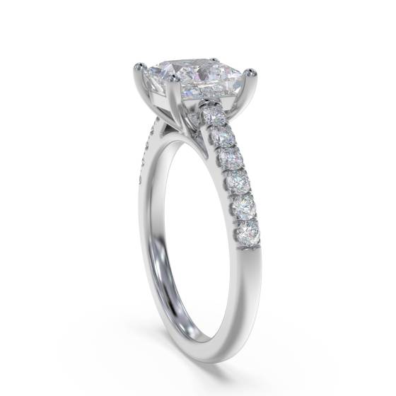 Princess Diamond Shoulder Set Ring