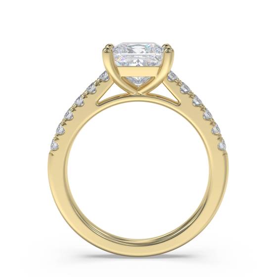 Princess Diamond Shoulder Set Ring