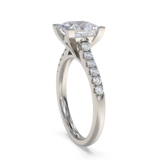 Princess Diamond Shoulder Set Ring