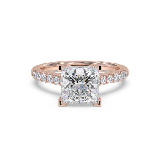 Princess Diamond Shoulder Set Ring