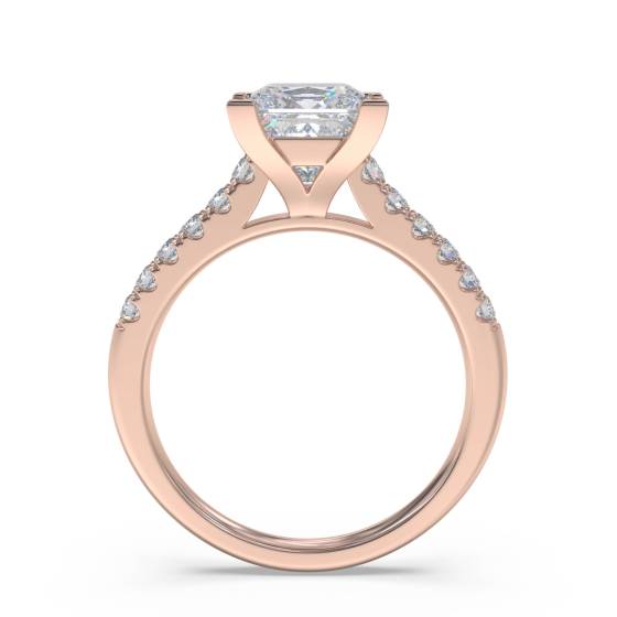 Princess Diamond Shoulder Set Ring