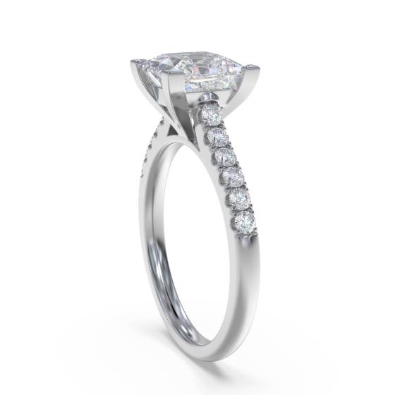 Princess Diamond Shoulder Set Ring