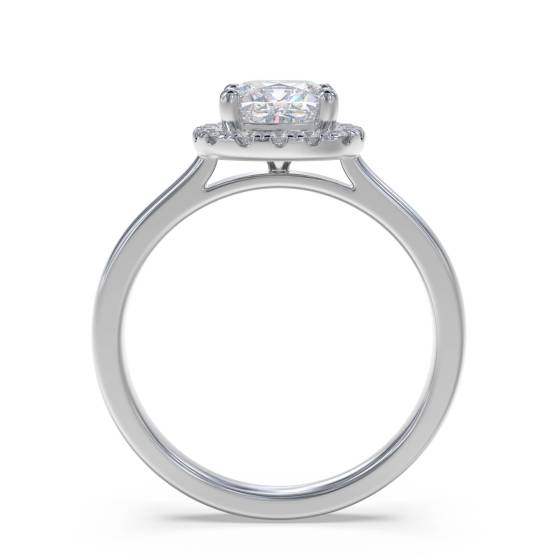 Cushion Diamond Single Halo Ring