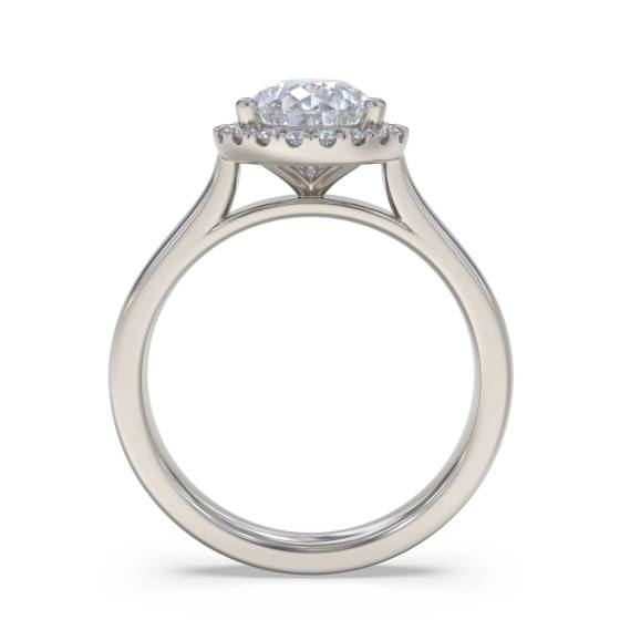 Pear Diamond Single Halo Ring