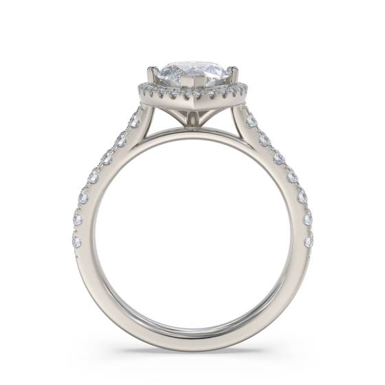 Marquise Diamond Single Halo Shoulder Set Ring