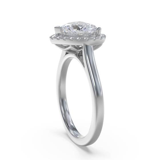 Heart Diamond Single Halo Ring