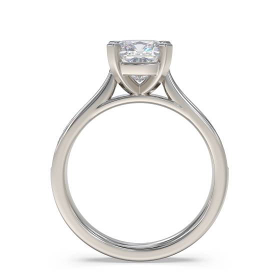 Cushion Diamond Shoulder Set Ring