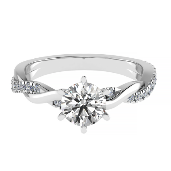 Round Diamond Shoulder Set Ring