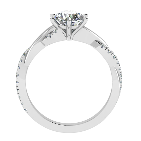 Round Diamond Shoulder Set Ring