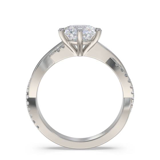 Round Diamond Shoulder Set Ring