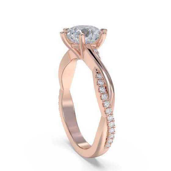 Round Diamond Shoulder Set Ring