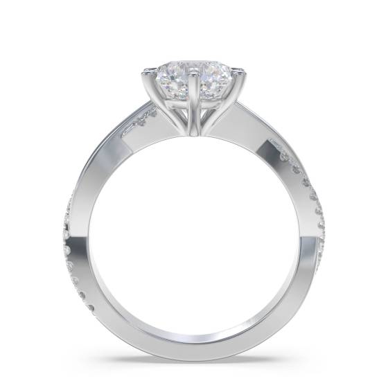 Round Diamond Shoulder Set Ring