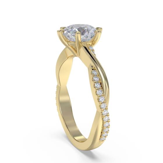 Round Diamond Shoulder Set Ring