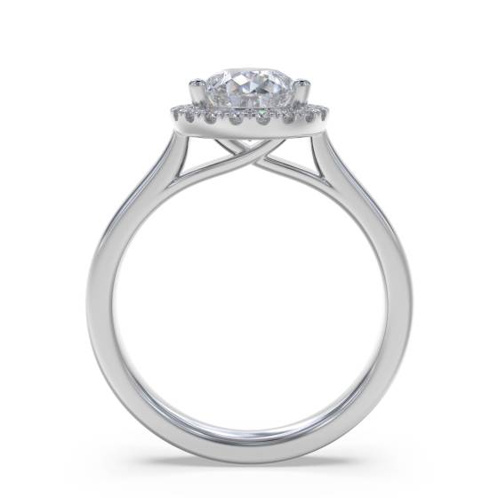 Pear Diamond Single Halo Ring