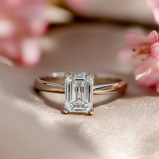 Emerald Diamond Engagement Ring