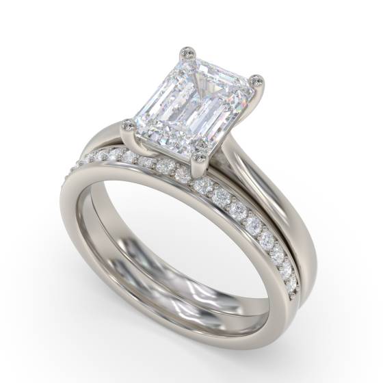 Emerald Diamond Engagement Ring