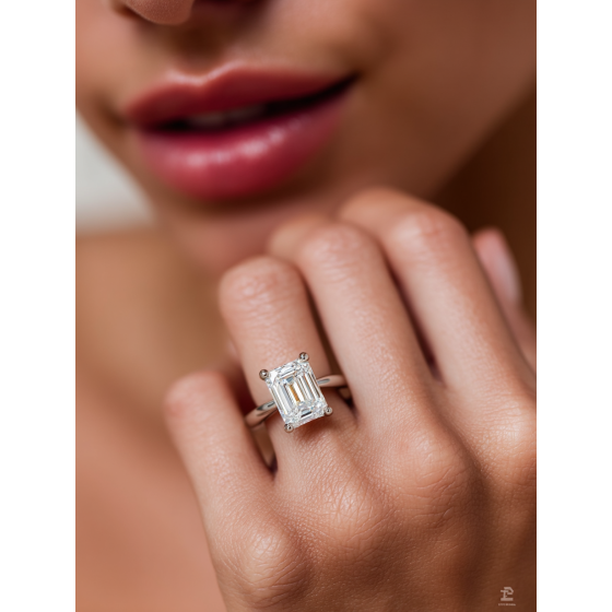 Emerald Diamond Engagement Ring