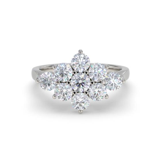 Round Diamond Cluster Ring