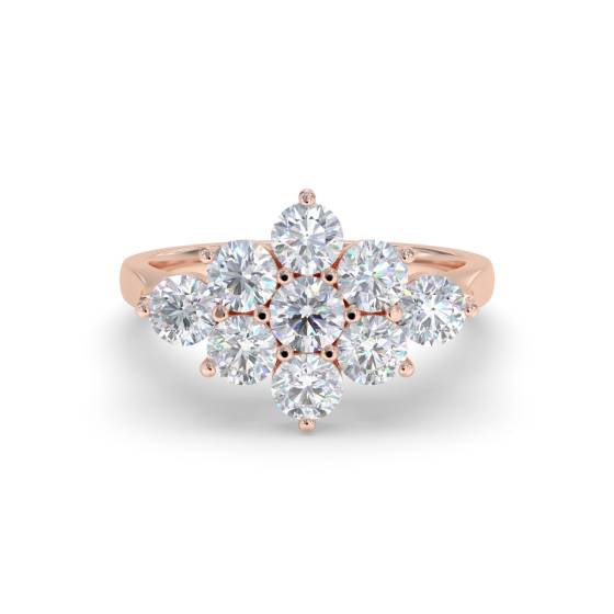 Round Diamond Cluster Ring