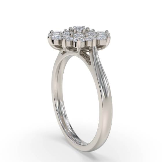 Round Diamond Cluster Ring