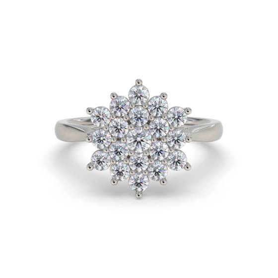 Round Diamond Cluster Ring