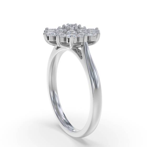 Round Diamond Cluster Ring