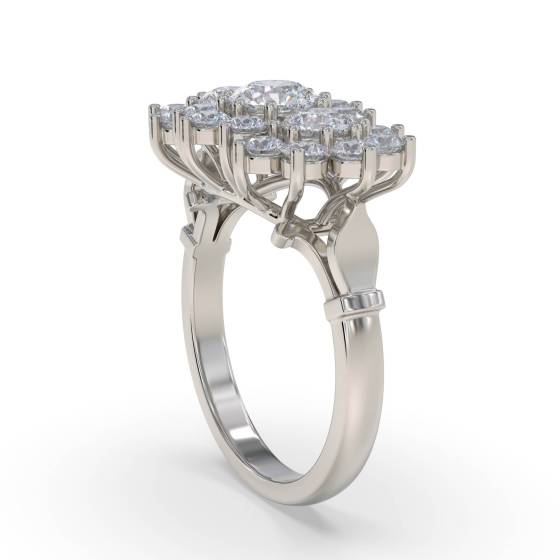 Round Diamond Cluster Ring