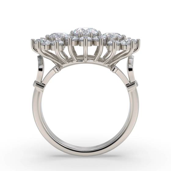Round Diamond Cluster Ring