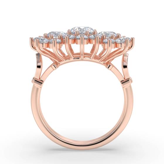 Round Diamond Cluster Ring