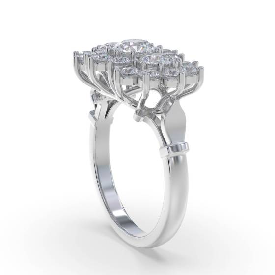 Round Diamond Cluster Ring
