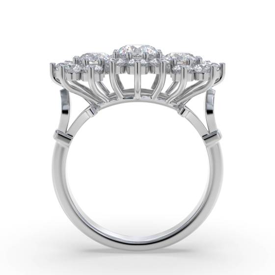 Round Diamond Cluster Ring