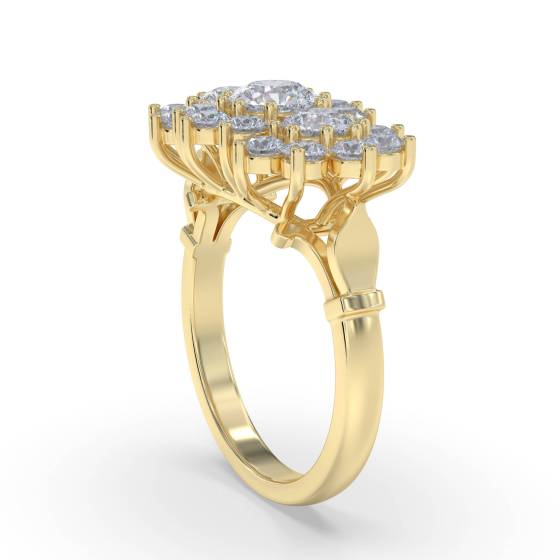 Round Diamond Cluster Ring