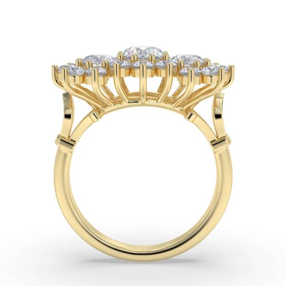 Round Diamond Cluster Ring