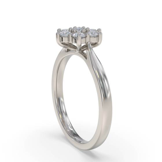 Round Diamond Cluster Ring