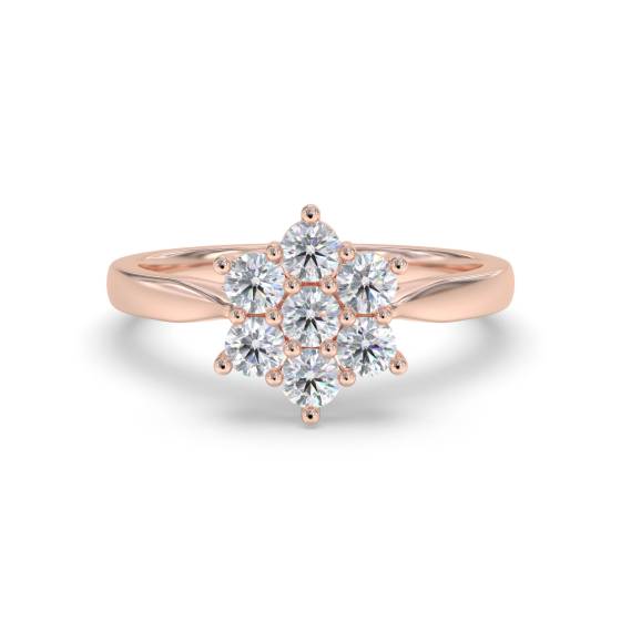 Round Diamond Cluster Ring