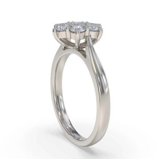 Round Diamond Cluster Ring