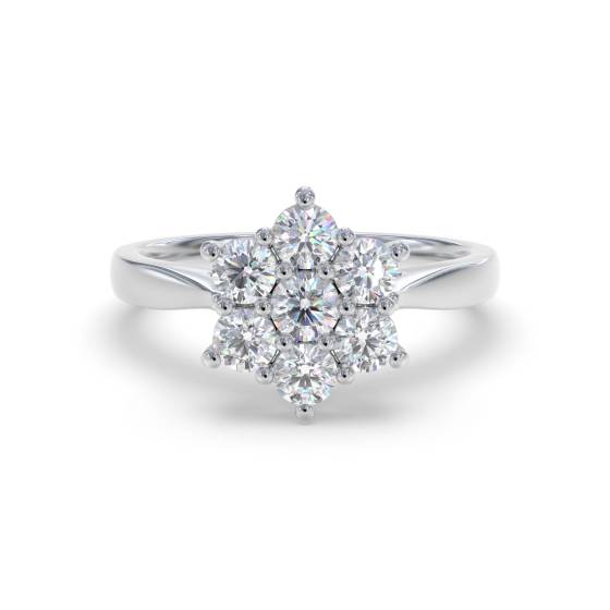Round Diamond Cluster Ring