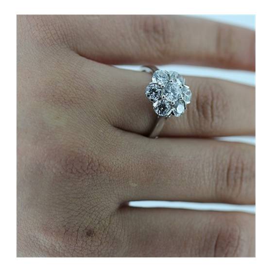 Round Diamond Cluster Ring