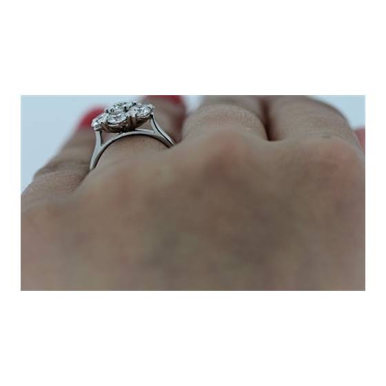 Round Diamond Cluster Ring