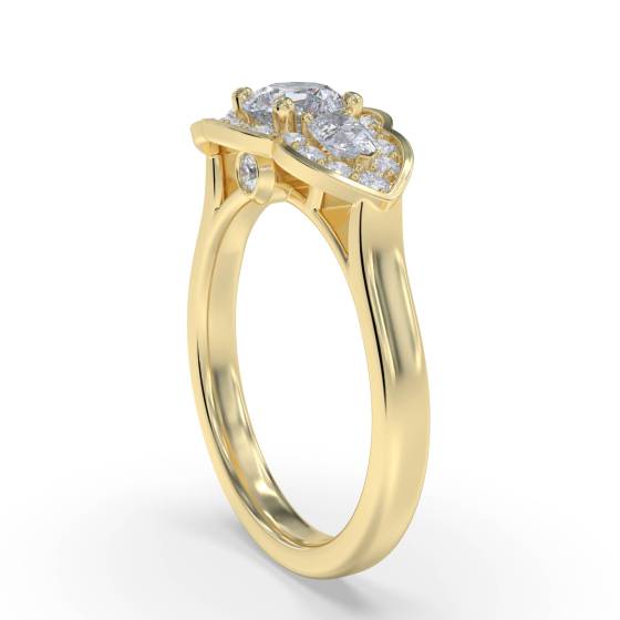 Round Diamond Bezel Set Designer Ring