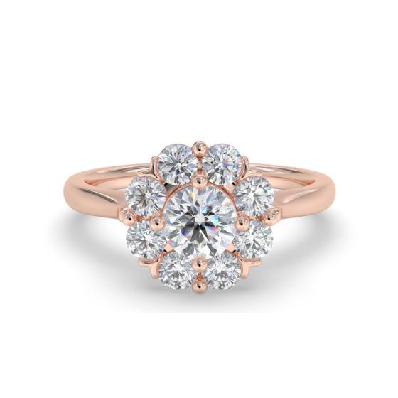 0.90ct VS/E-F Round cut Lab Grown Diamonds Cluster Ring