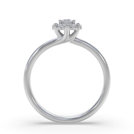 2.00ct Unique Twist Round Diamond Cluster Ring