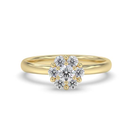 2.00ct Unique Twist Round Diamond Cluster Ring