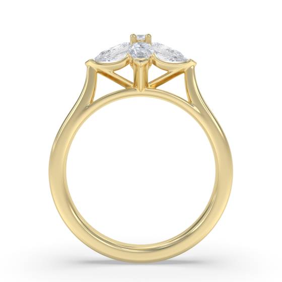 1.25ct Pear Diamond Flower Cluster Ring