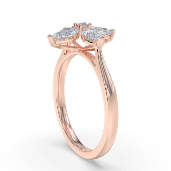 0.70ct Pear Diamond Flower Cluster Ring